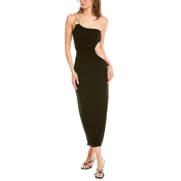 Women's Black Snake Chain Cutout Maxi Dress - Picture 2 of 3